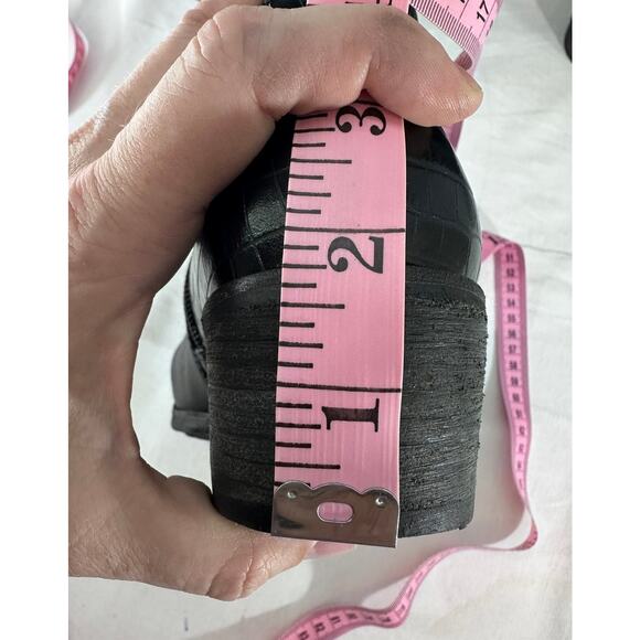 UGG Womens sz 7.5/8 Barton Croco Tall Black Leather Riding Boot Classic SEE DISC - Picture 13 of 14